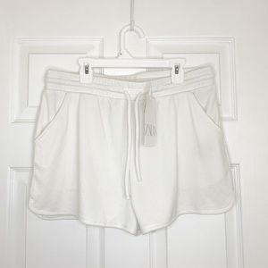 ZARA soft plush shorts in white